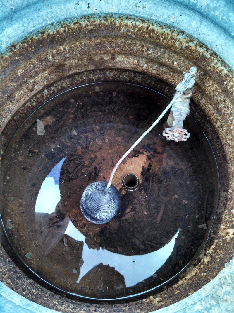 cistern with a few drops
